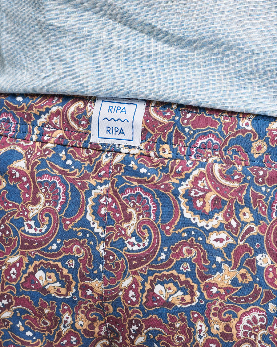 Herre | Badeshorts | Ripa Ripa | Mediterraneo Printed Swimshorts Petrol/Bordeaux