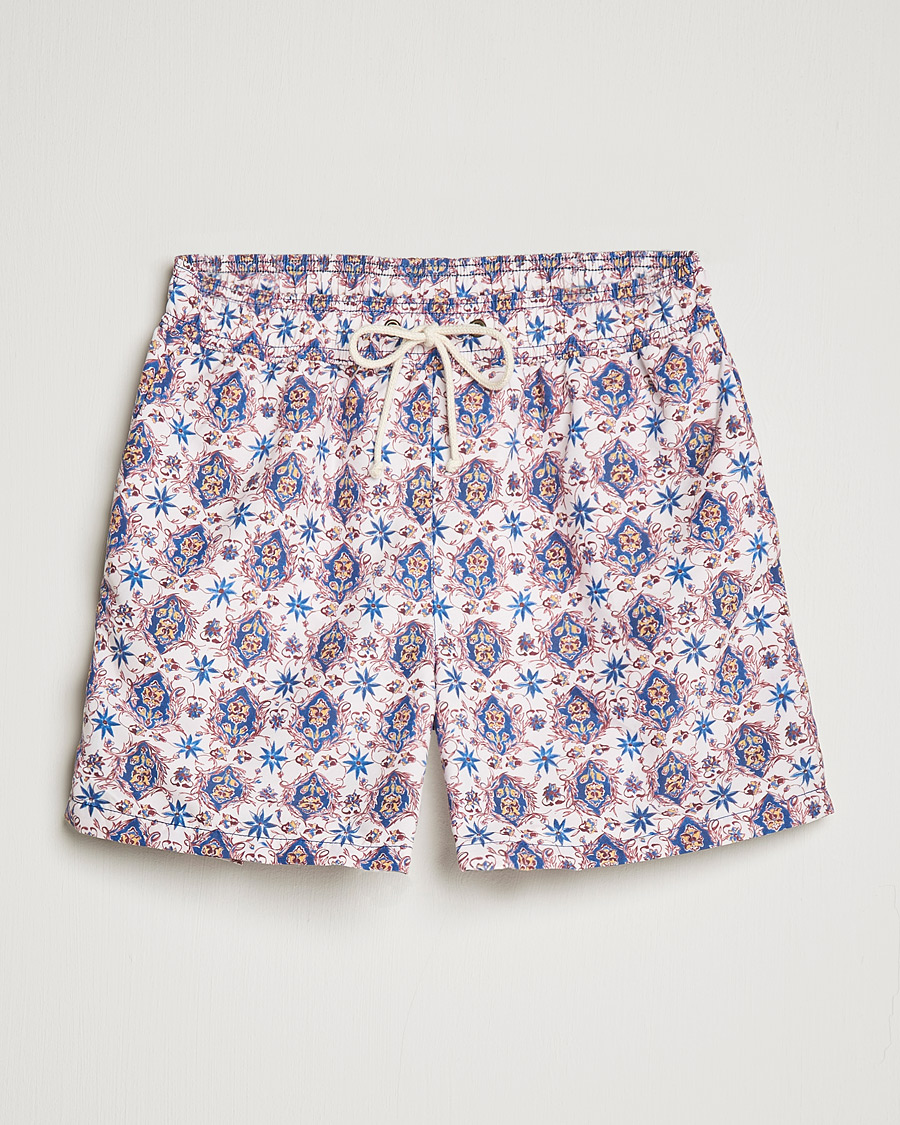 Herre | Badeshorts | Ripa Ripa | Printed Swimshorts Offwhite/Blue