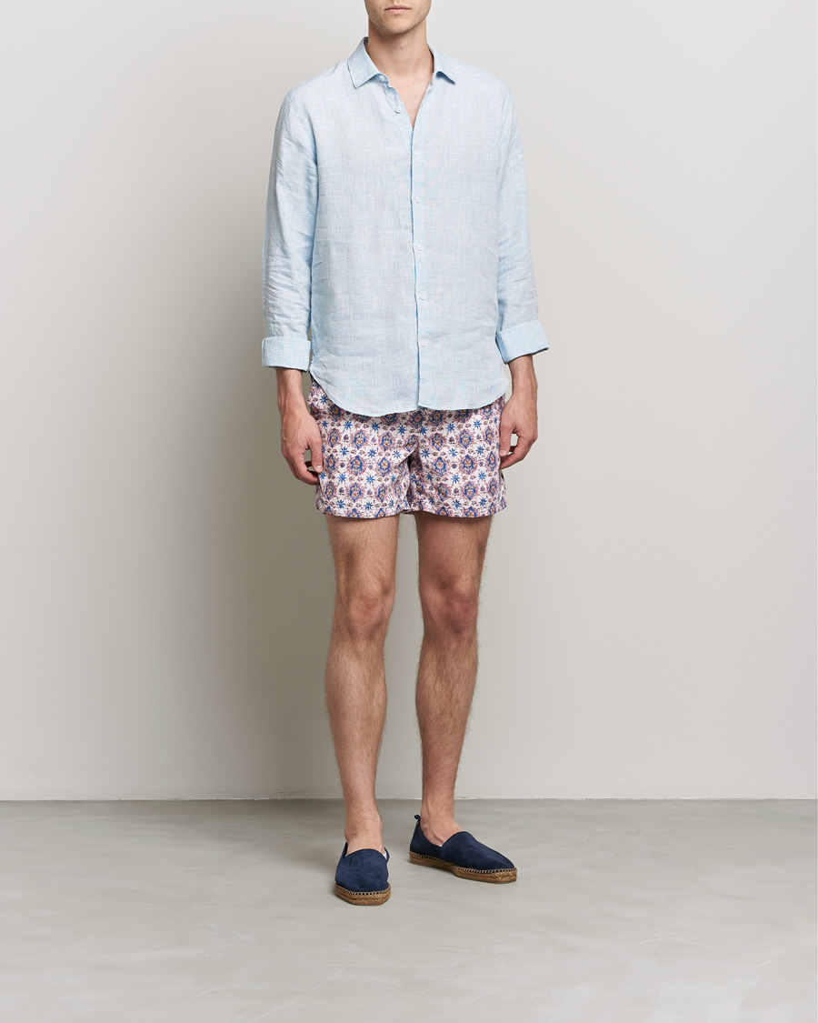 Herre | Badeshorts | Ripa Ripa | Printed Swimshorts Offwhite/Blue