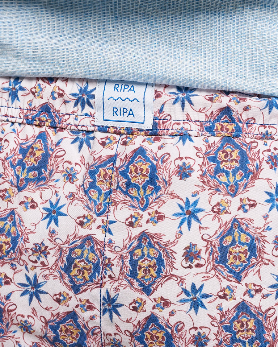 Herre | Badeshorts | Ripa Ripa | Printed Swimshorts Offwhite/Blue