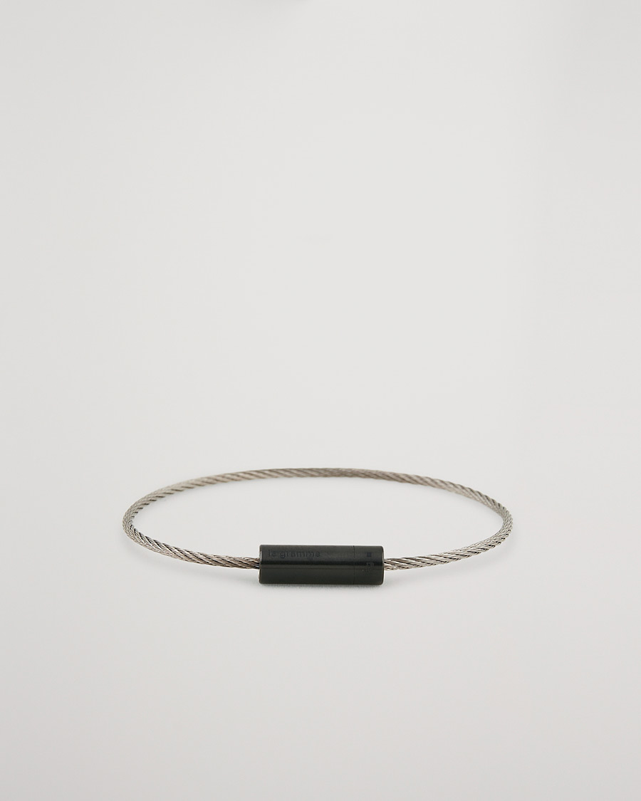 Herre | Smykke | LE GRAMME | Cable Bracelet Brushed Black Ceramic 5g