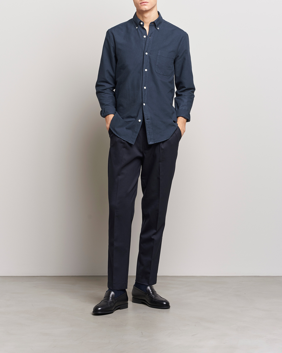 Herre | Business & Beyond | A Day's March | Moorgate Dyed Oxford Shirt Navy