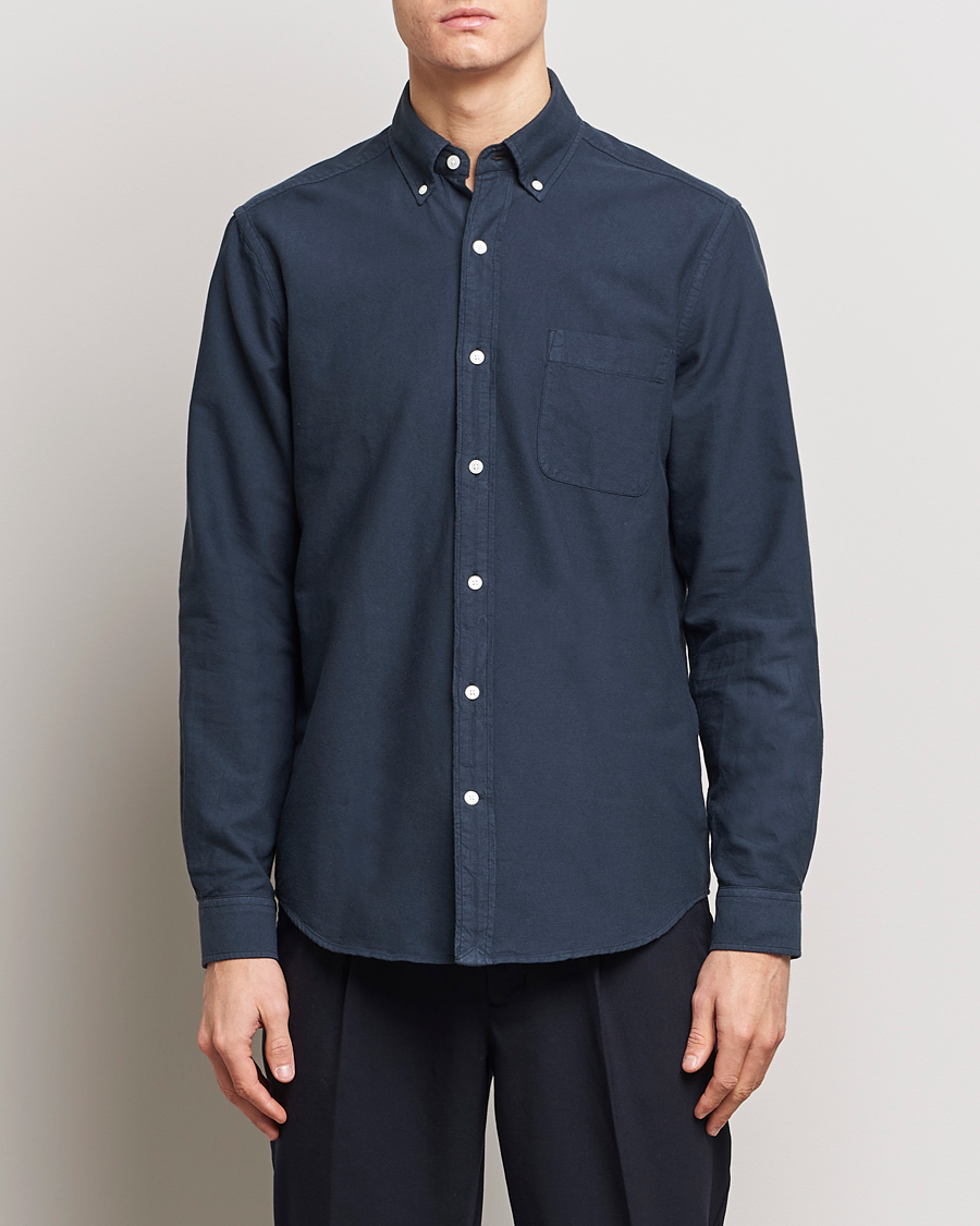 Herre | Oxfordskjorter | A Day's March | Moorgate Dyed Oxford Shirt Navy