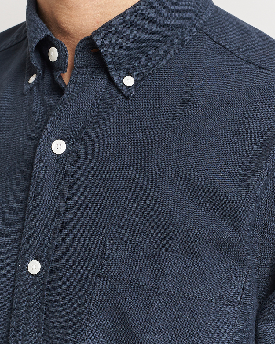 Herre | Skjorter | A Day's March | Moorgate Dyed Oxford Shirt Navy