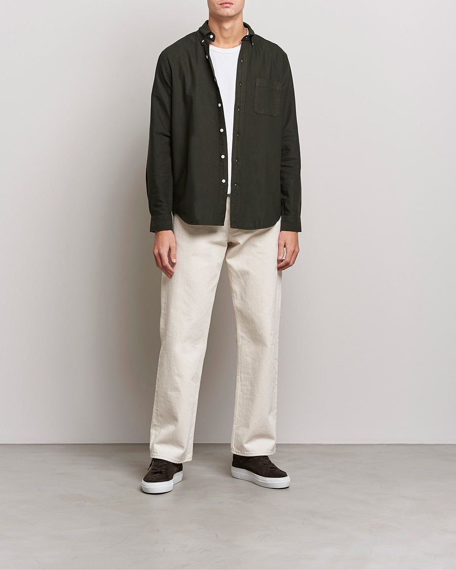 Herre | Skjorter | A Day's March | Moorgate Dyed Oxford Shirt Seaweed
