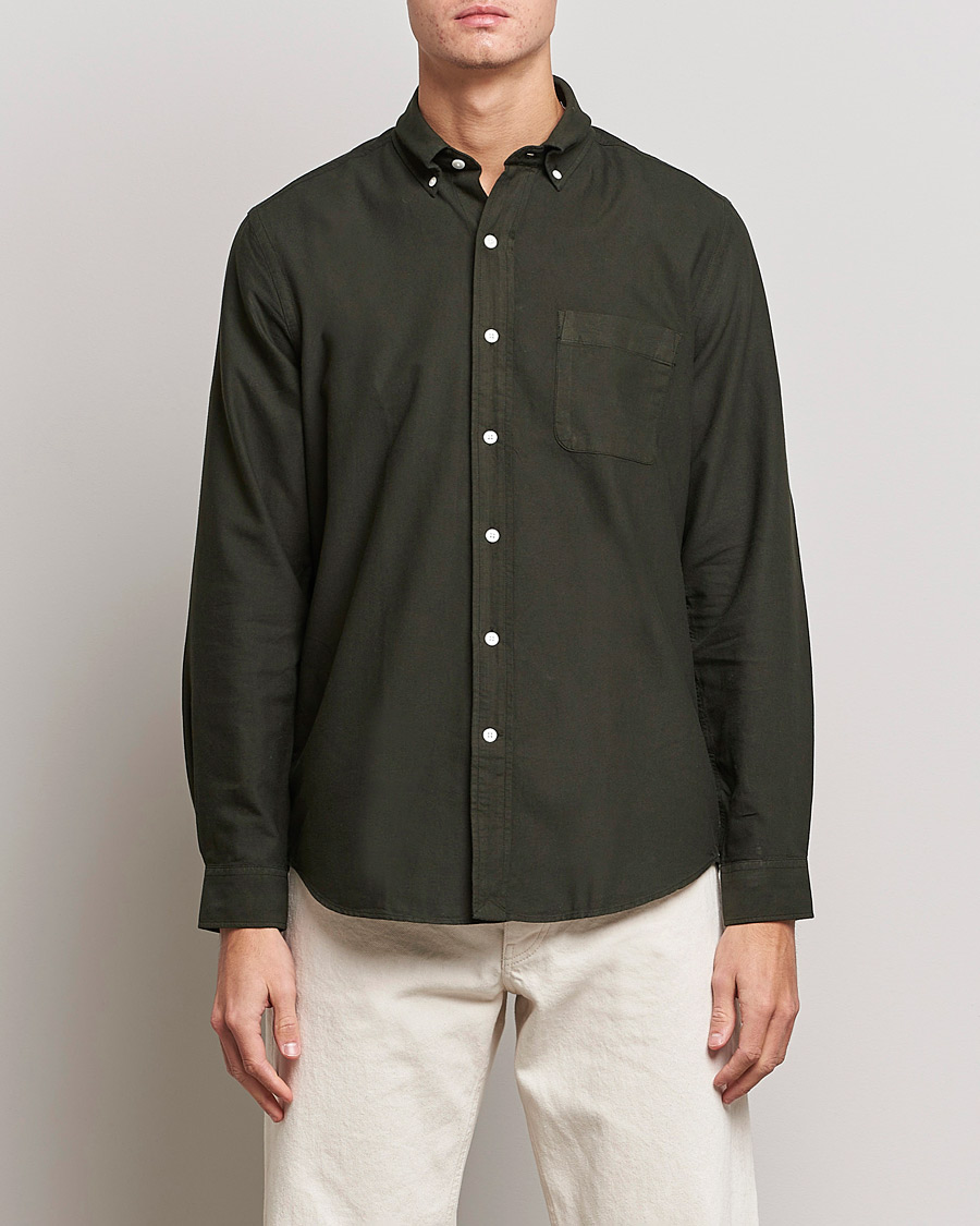 Herre | Skjorter | A Day's March | Moorgate Dyed Oxford Shirt Seaweed