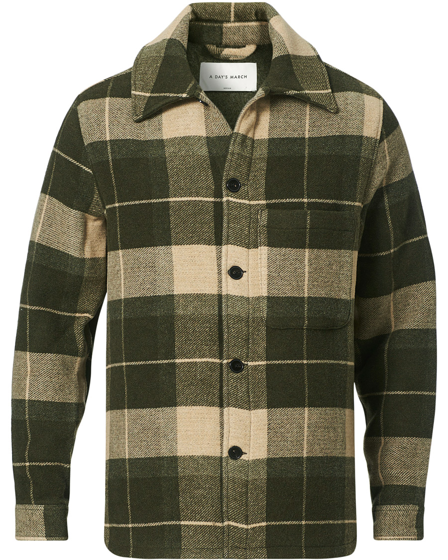 Herre | An overshirt occasion | A Day's March | Epernay Checked Wool Overshirt Moss Checked