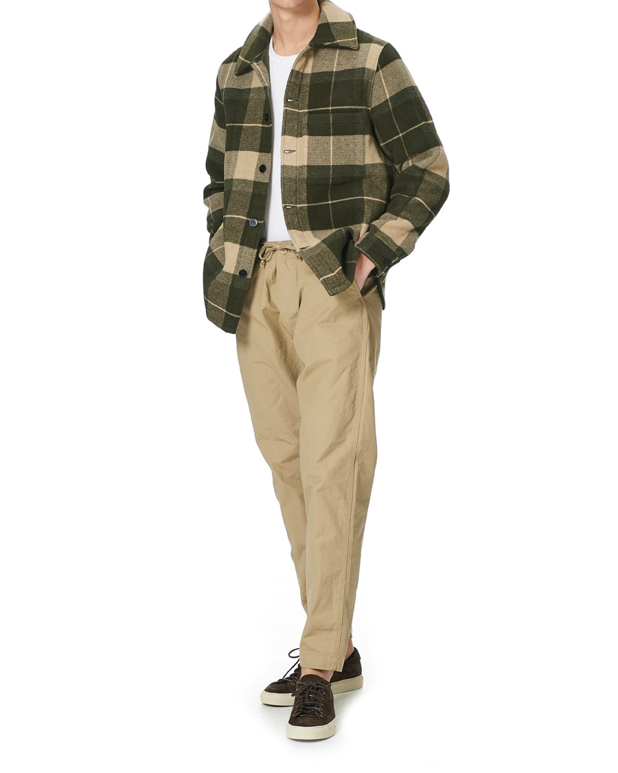 Herre | Jakker | A Day's March | Epernay Checked Wool Overshirt Moss Checked