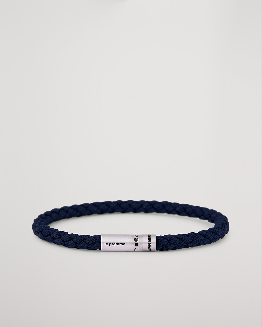Herre | LE GRAMME X Orlebar Brown Nato Bracelet Navy/Sterling Silver | LE GRAMME | X Orlebar Brown Nato Bracelet Navy/Sterling Silver