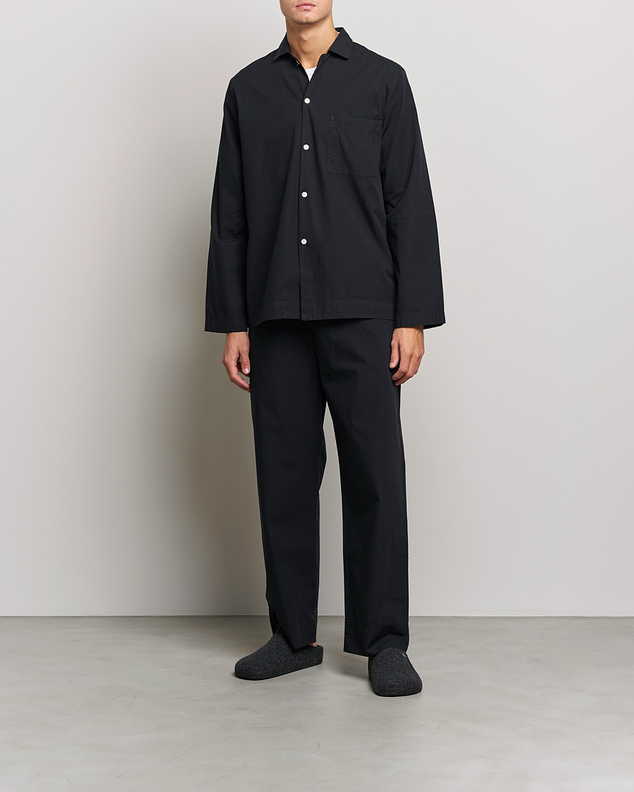Herre | Pyjamaser og badekåper | Tekla | Poplin Pyjama Shirt All Black