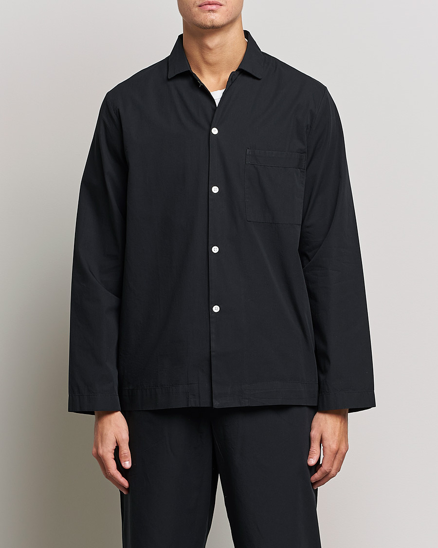 Herre | Pyjamaser og badekåper | Tekla | Poplin Pyjama Shirt All Black