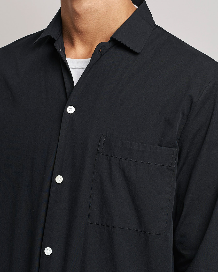 Herre | Pyjamaser og badekåper | Tekla | Poplin Pyjama Shirt All Black