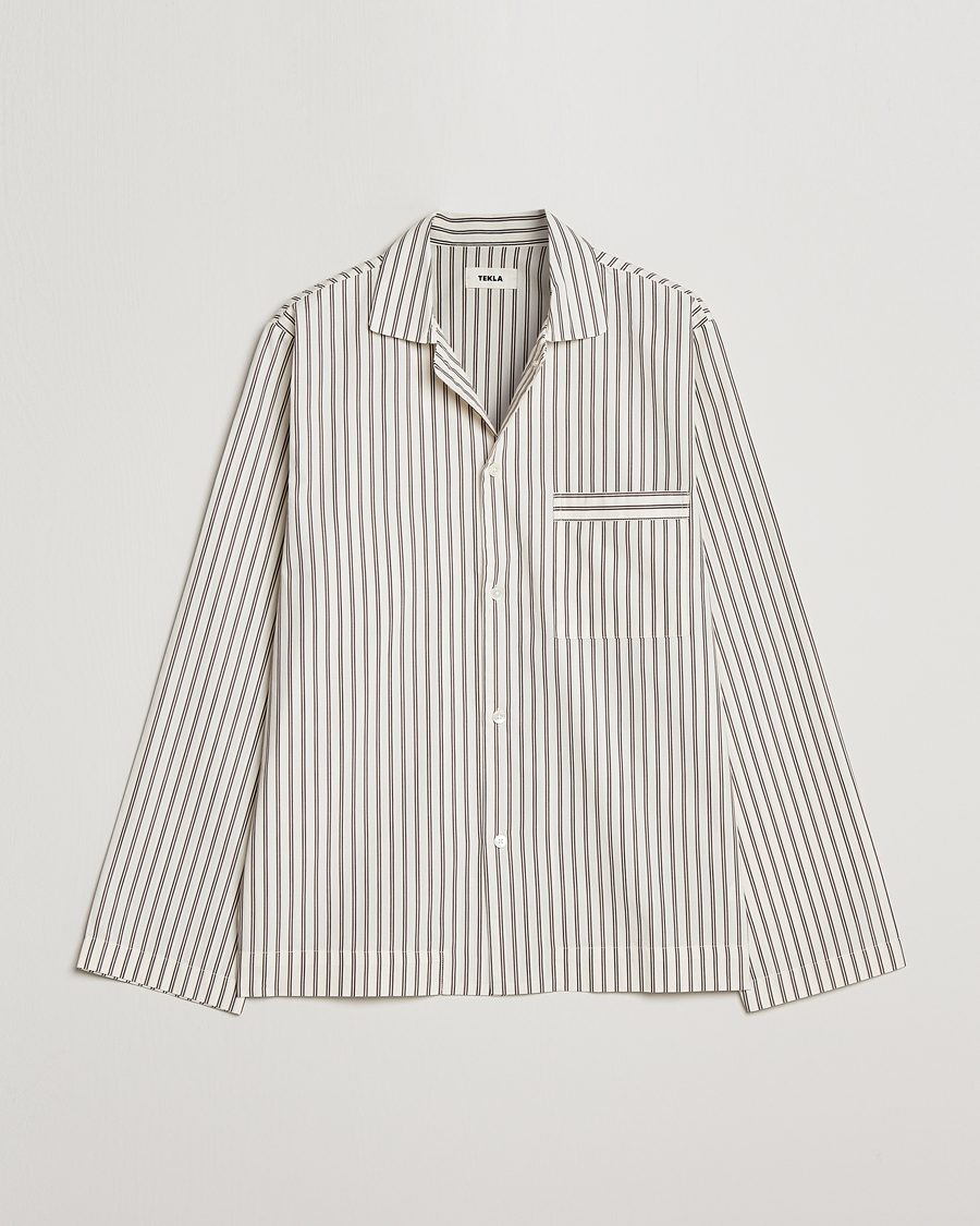 Herre | Pyjamaser og badekåper | Tekla | Poplin Pyjama Shirt Hopper Stripes