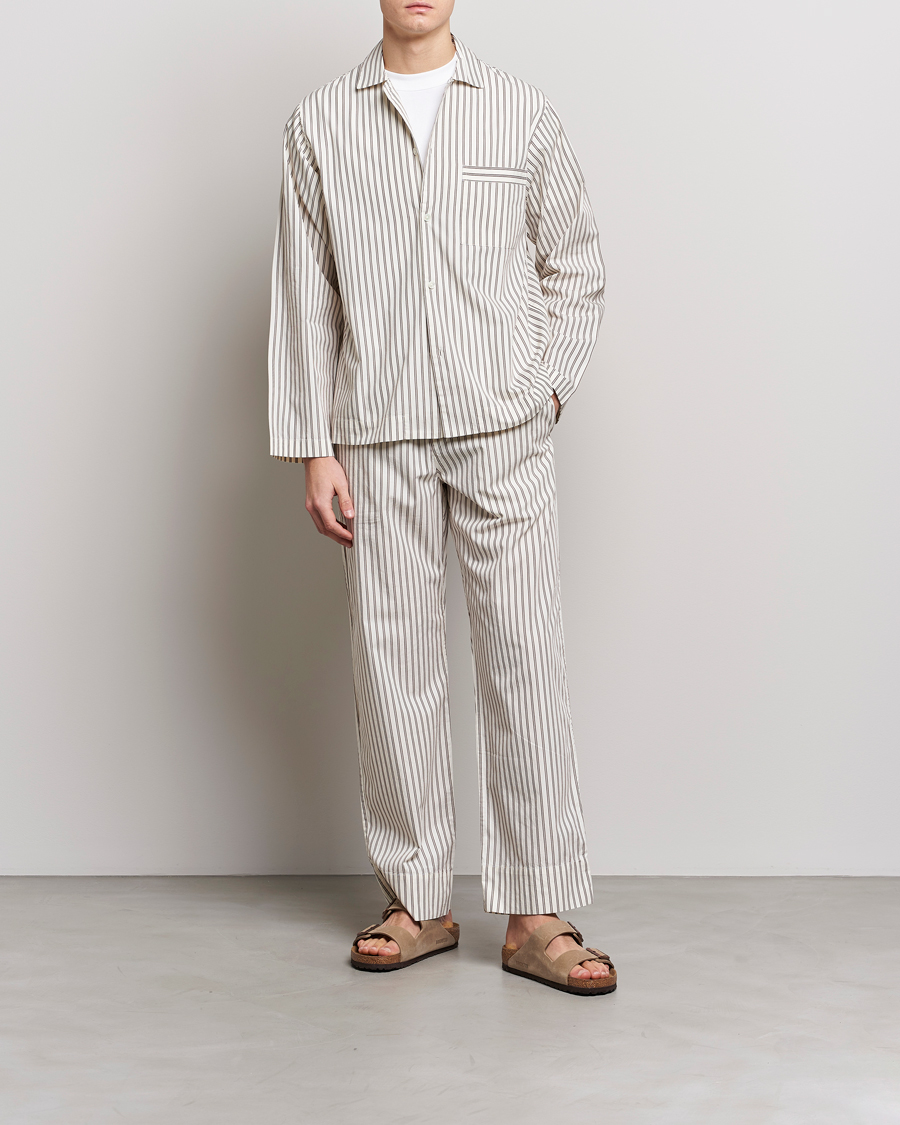 Herre | Pyjamaser og badekåper | Tekla | Poplin Pyjama Shirt Hopper Stripes