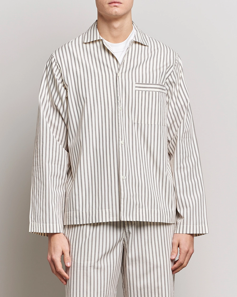 Herre | Pyjamaser | Tekla | Poplin Pyjama Shirt Hopper Stripes