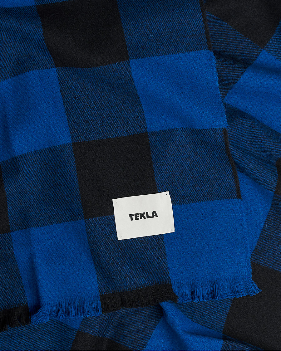 Herre | Tekstiler | Tekla | Merino Wool Blanket Blue Gingham