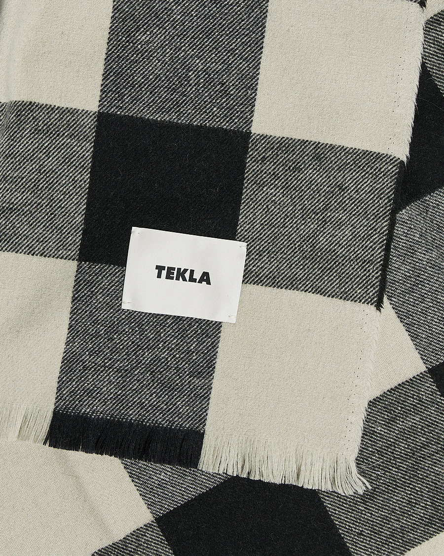 Herre | Tekla Merino Wool Blanket Black Gingham | Tekla | Merino Wool Blanket Black Gingham
