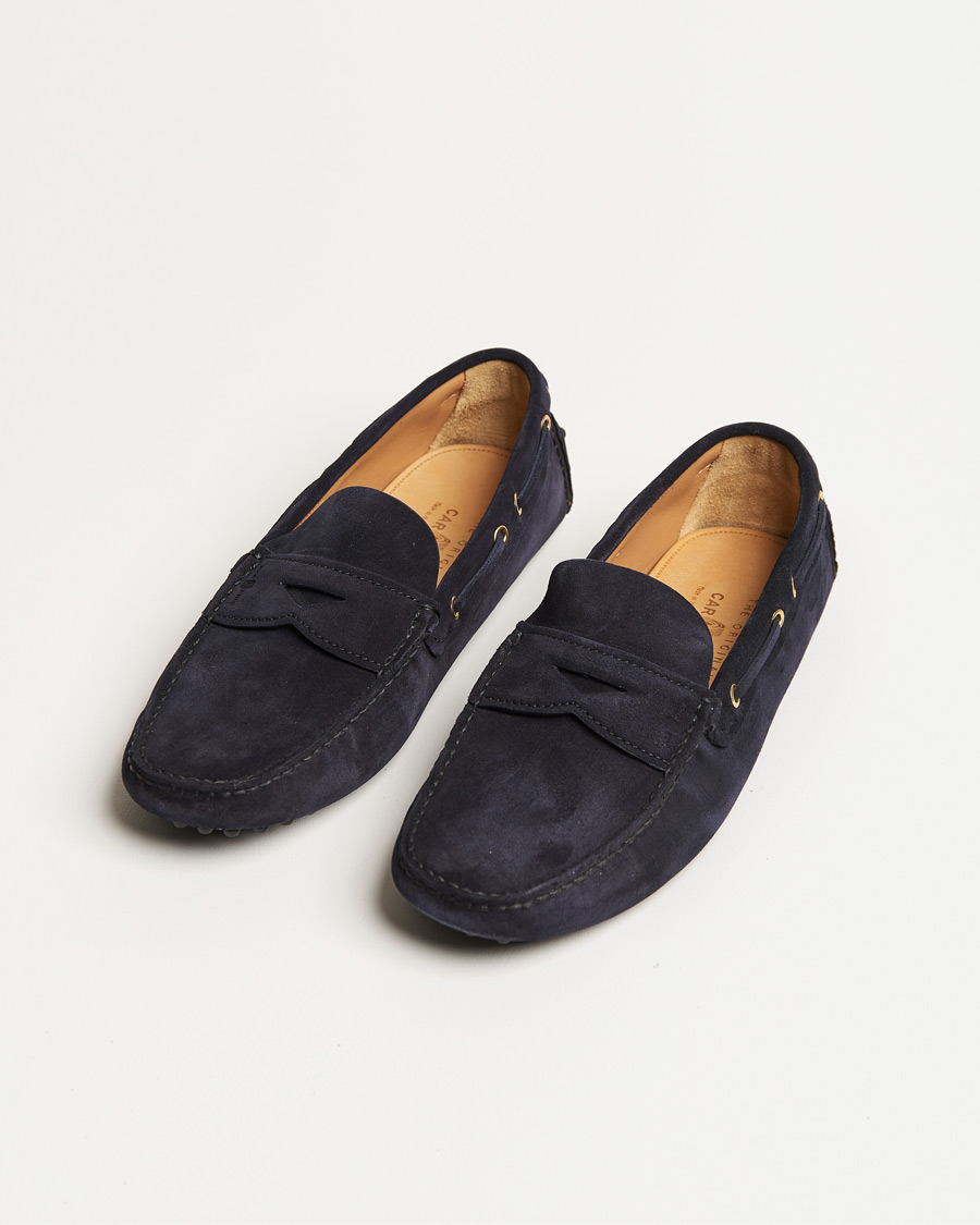 Herre | Car Shoe Driver Penny Moccasin Navy Suede | Car Shoe | Driver Penny Moccasin Navy Suede