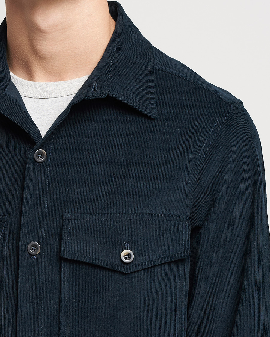 Herre | Skjorter | Private White V.C. | Patch Pocket Corduroy Overshirt Midnight
