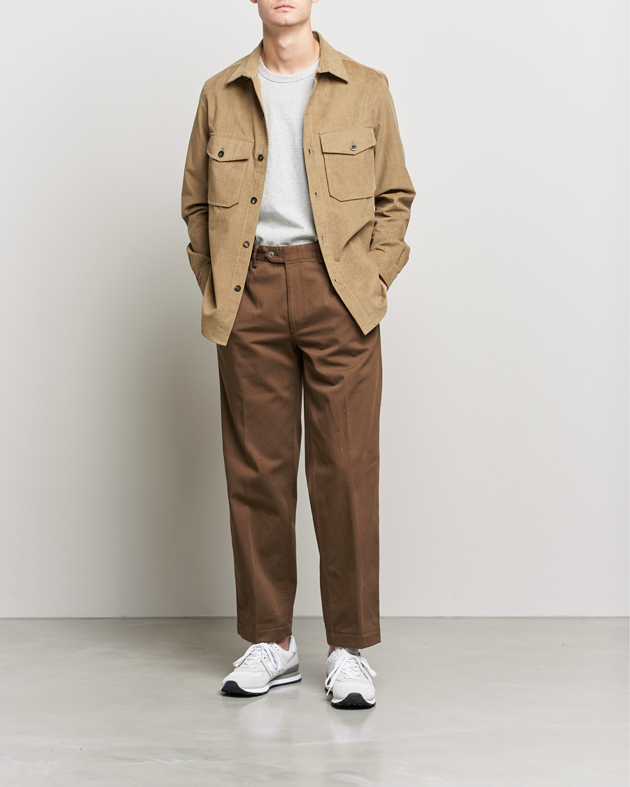 Herre | Skjorter | Private White V.C. | Patch Pocket Corduroy Overshirt Taupe