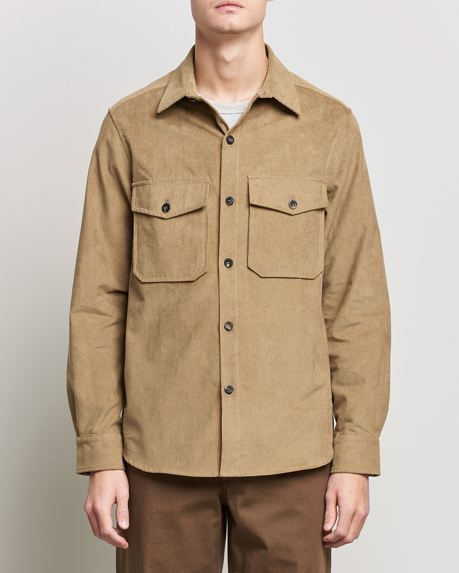 Herre | Skjorter | Private White V.C. | Patch Pocket Corduroy Overshirt Taupe
