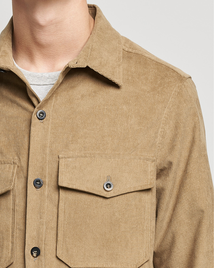 Herre | Skjorter | Private White V.C. | Patch Pocket Corduroy Overshirt Taupe