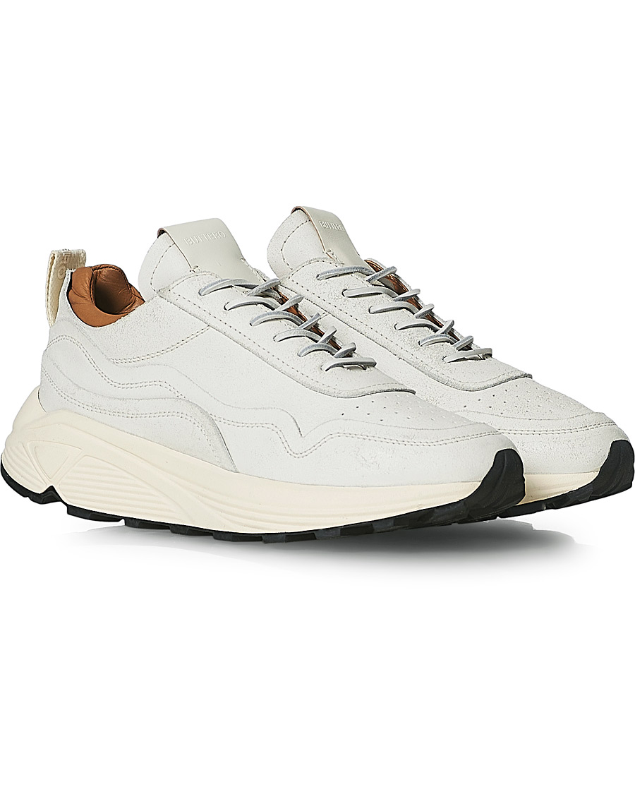 Herre |  | Buttero | Vinci Bianchetto Leather Running Sneaker Off White