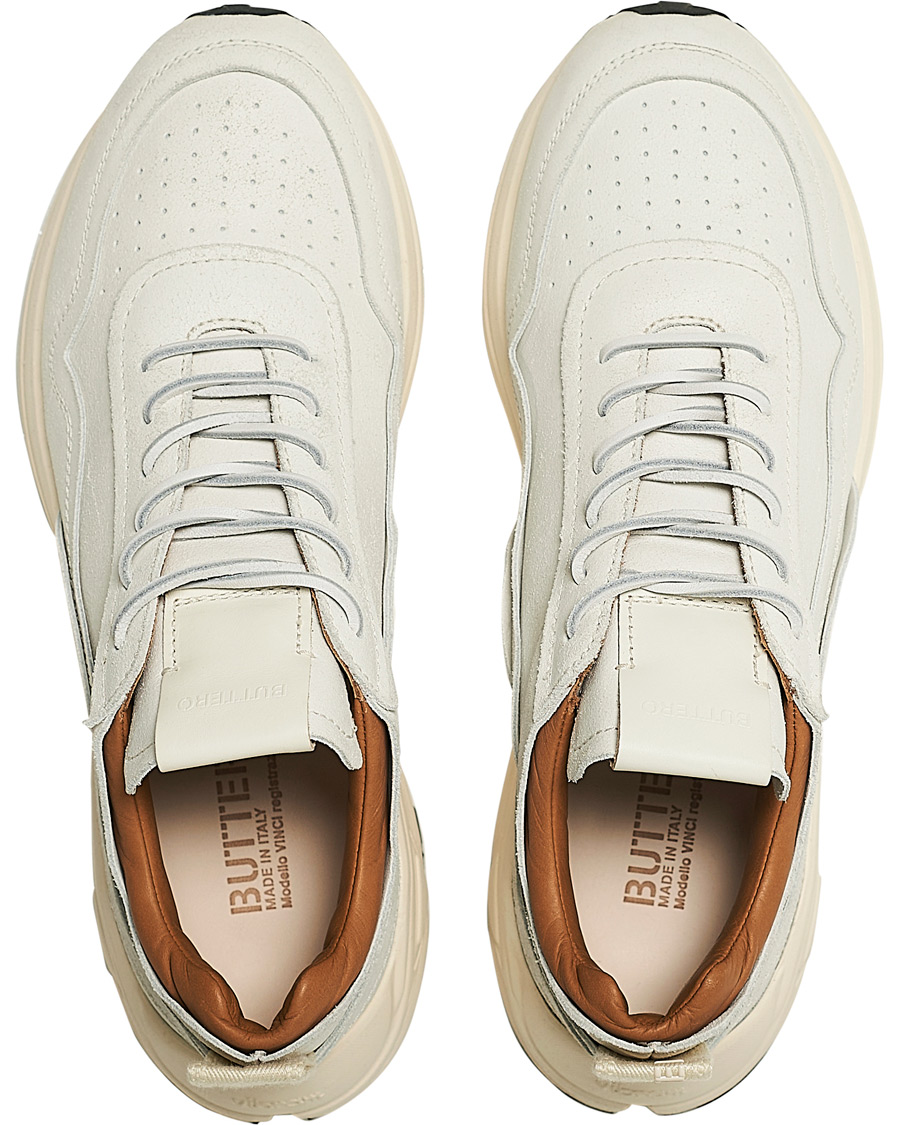 Herre | Sneakers | Buttero | Vinci Bianchetto Leather Running Sneaker Off White