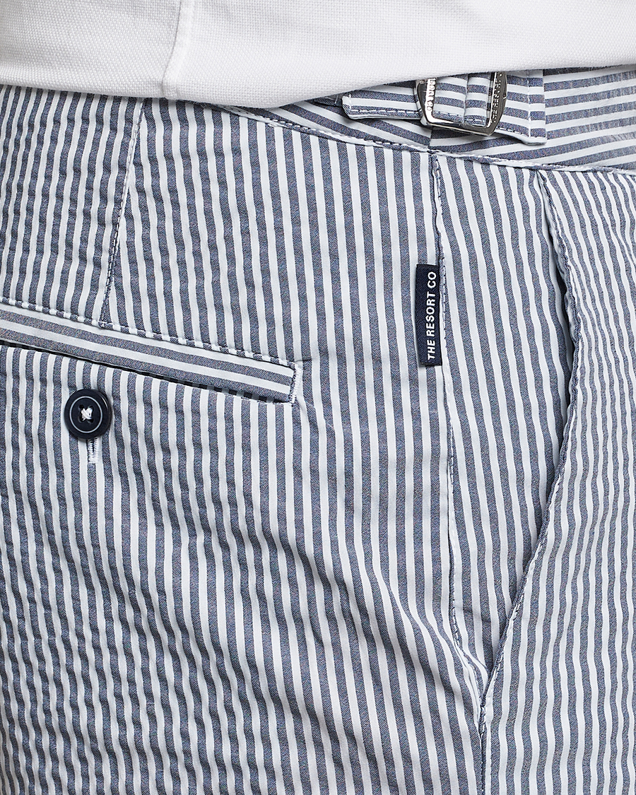Herre | Badeshorts | The Resort Co | Tailored Swim Shorts Navy Stripe Seersucker