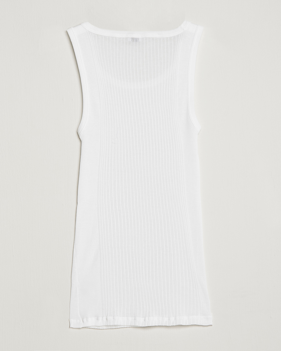 Herre | T-Shirts | Zimmerli of Switzerland | Ribbed Mercerized Cotton Tank Top White