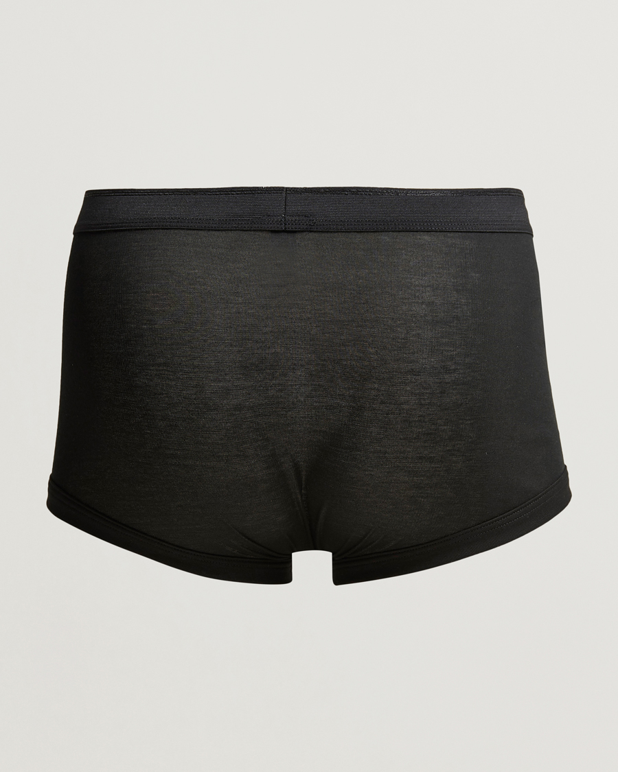 Herre | Trunks | Zimmerli of Switzerland | Mercerized Cotton Boxer Briefs Black