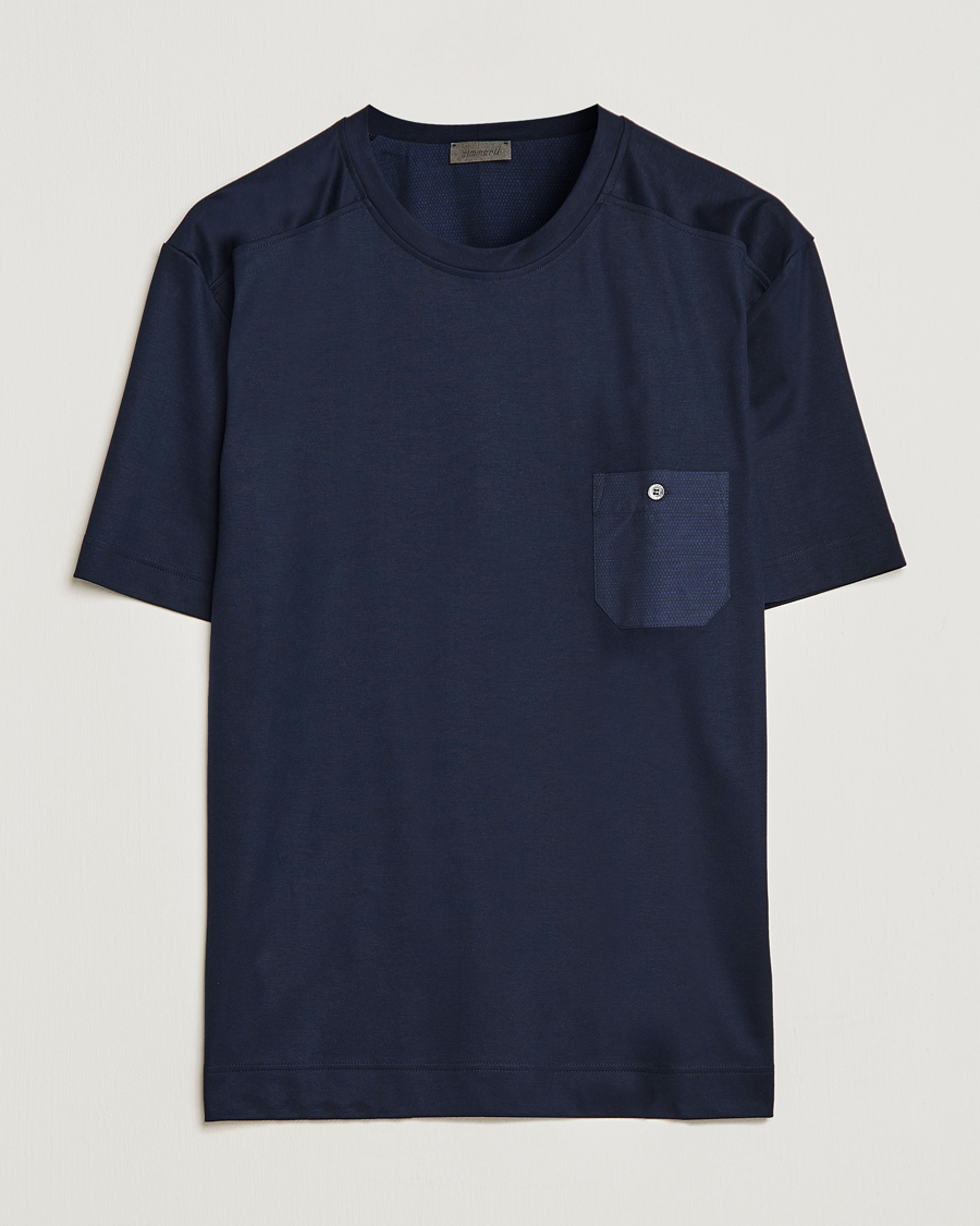 Herre | Pyjamaser og badekåper | Zimmerli of Switzerland | Cotton/Modal Crew Neck Loungwear T-Shirt Midnight