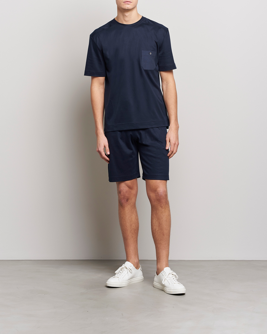 Herre | Pyjamasbukser | Zimmerli of Switzerland | Cotton/Modal Loungewear Shorts Midnight