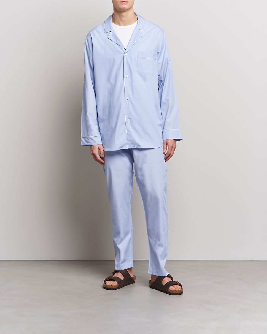 Herre | Pyjamaser og badekåper | Zimmerli of Switzerland | Mercerized Cotton Pyjamas Light Blue