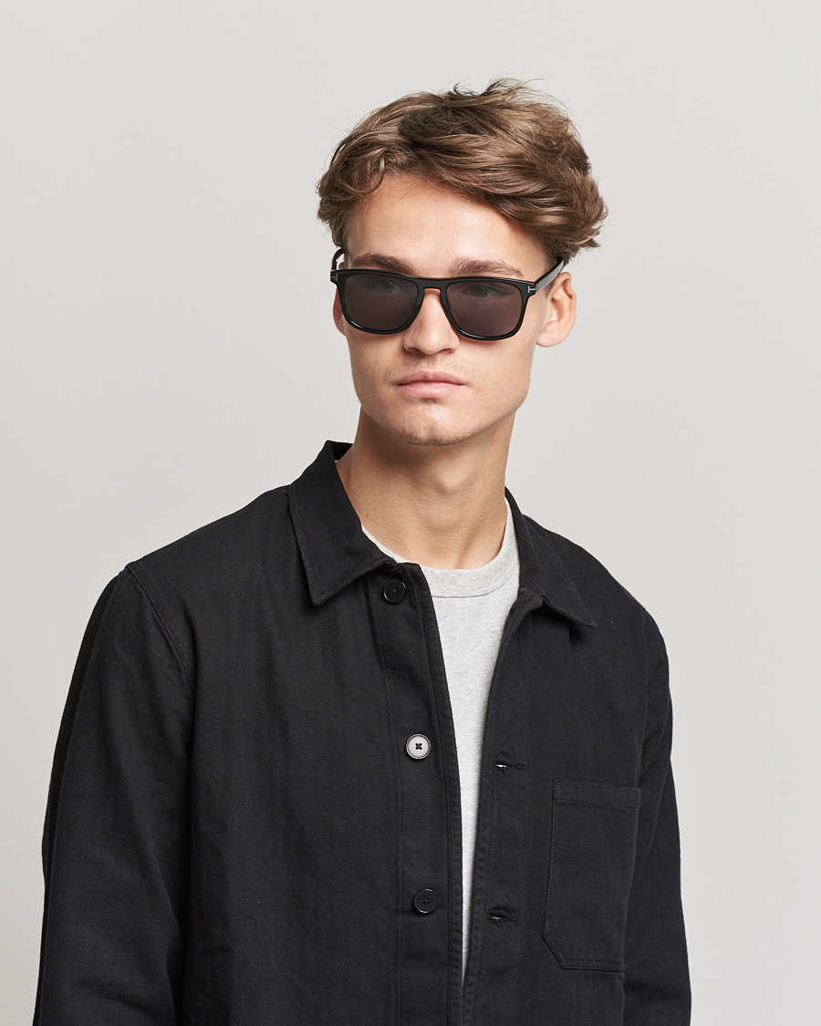 Herr | Accessoarer | Tom Ford | Gerard Polarized Sunglasses Shiny Black/Smoke