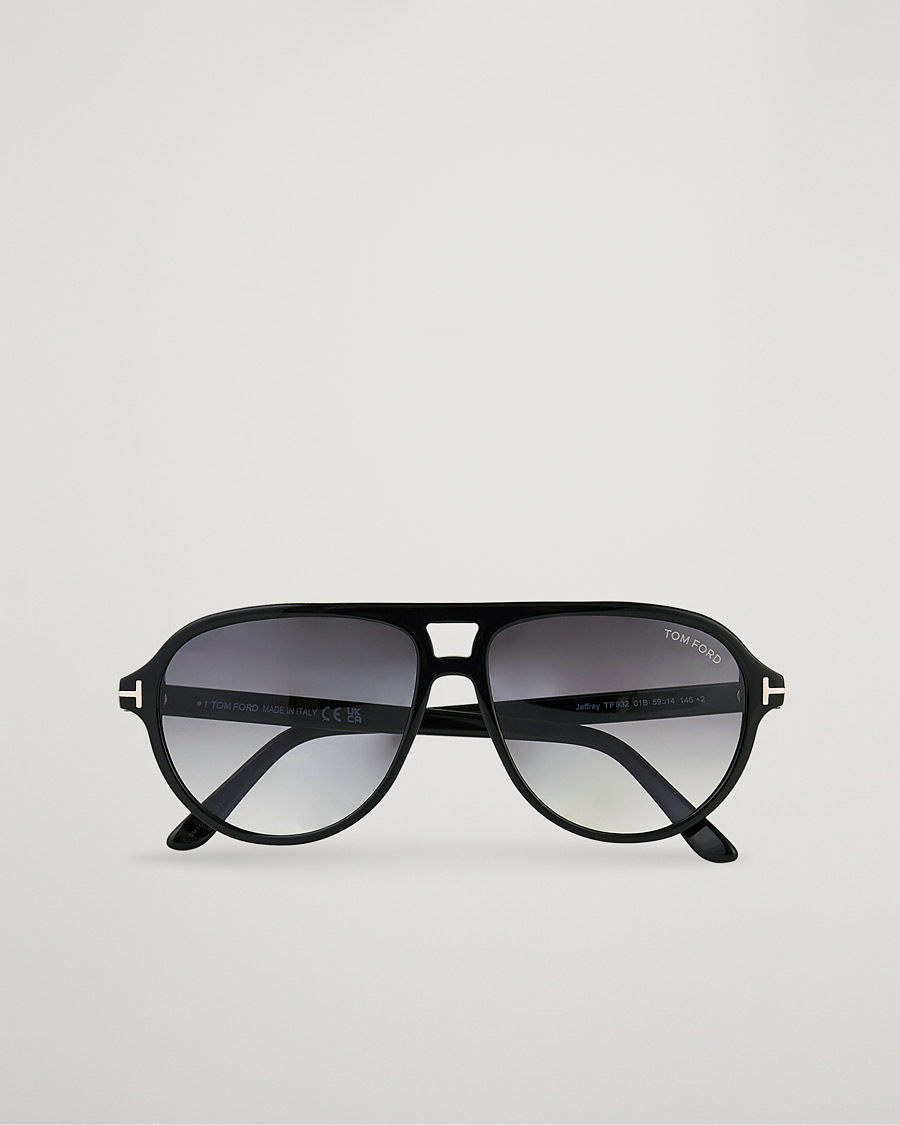 Herre | Solbriller | Tom Ford | Jeffrey Sunglasses Shiny Black/Gradient Smoke