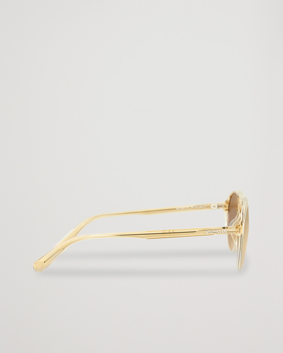 Herre | Moncler Lunettes ML0228 Sunglasses Shiny Beige/Roviex | Moncler Lunettes | ML0228 Sunglasses Shiny Beige/Roviex