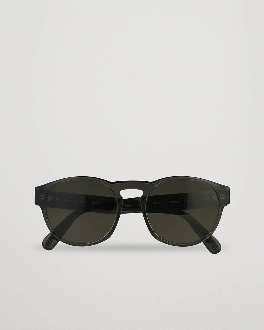 Herre | Moncler Lunettes ML0209 Polarized Sunglasses Shiny Black/Smoke | Moncler Lunettes | ML0209 Polarized Sunglasses Shiny Black/Smoke