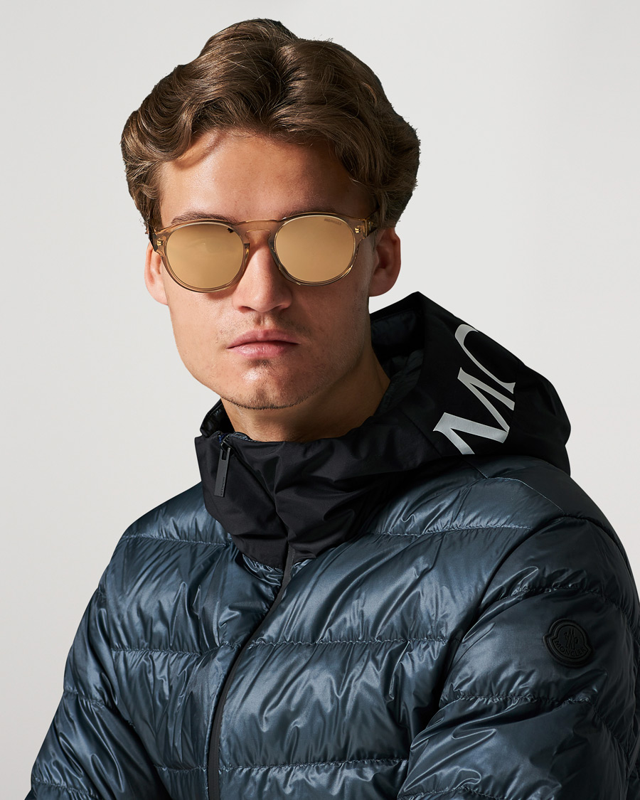 Herre | | Moncler Lunettes | ML0209 Polarized Sunglasses Shiny Beige/Brown
