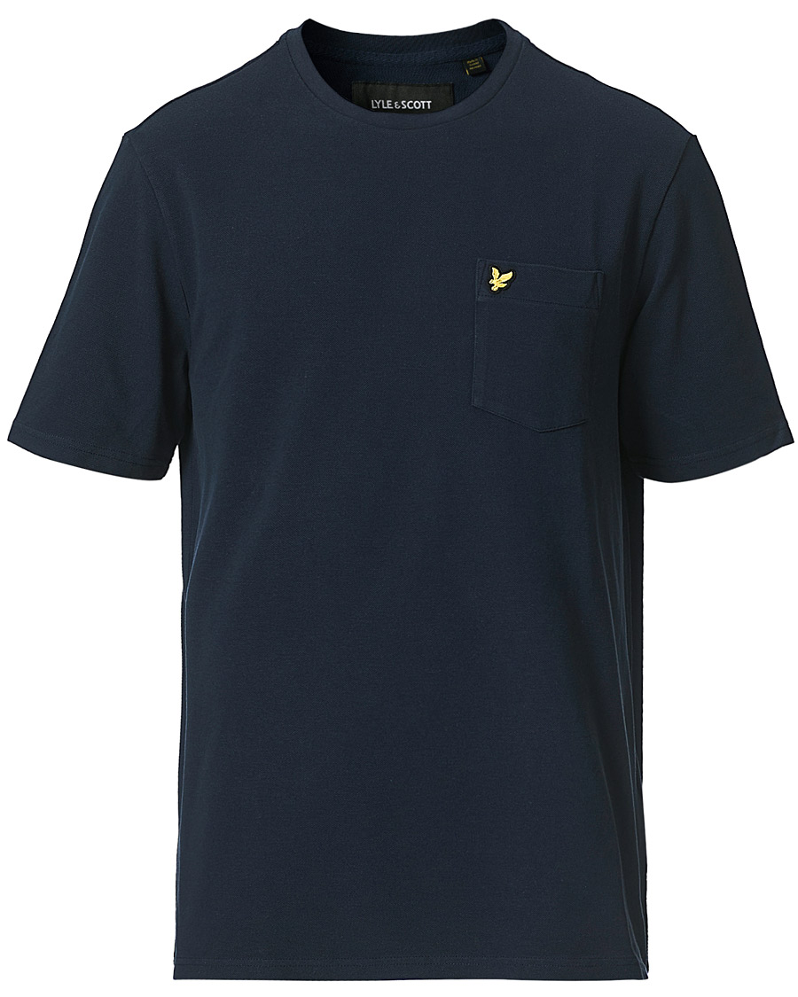 Herre | T-Shirts | Lyle & Scott | Sandwash Pique T-shirt Dark Navy