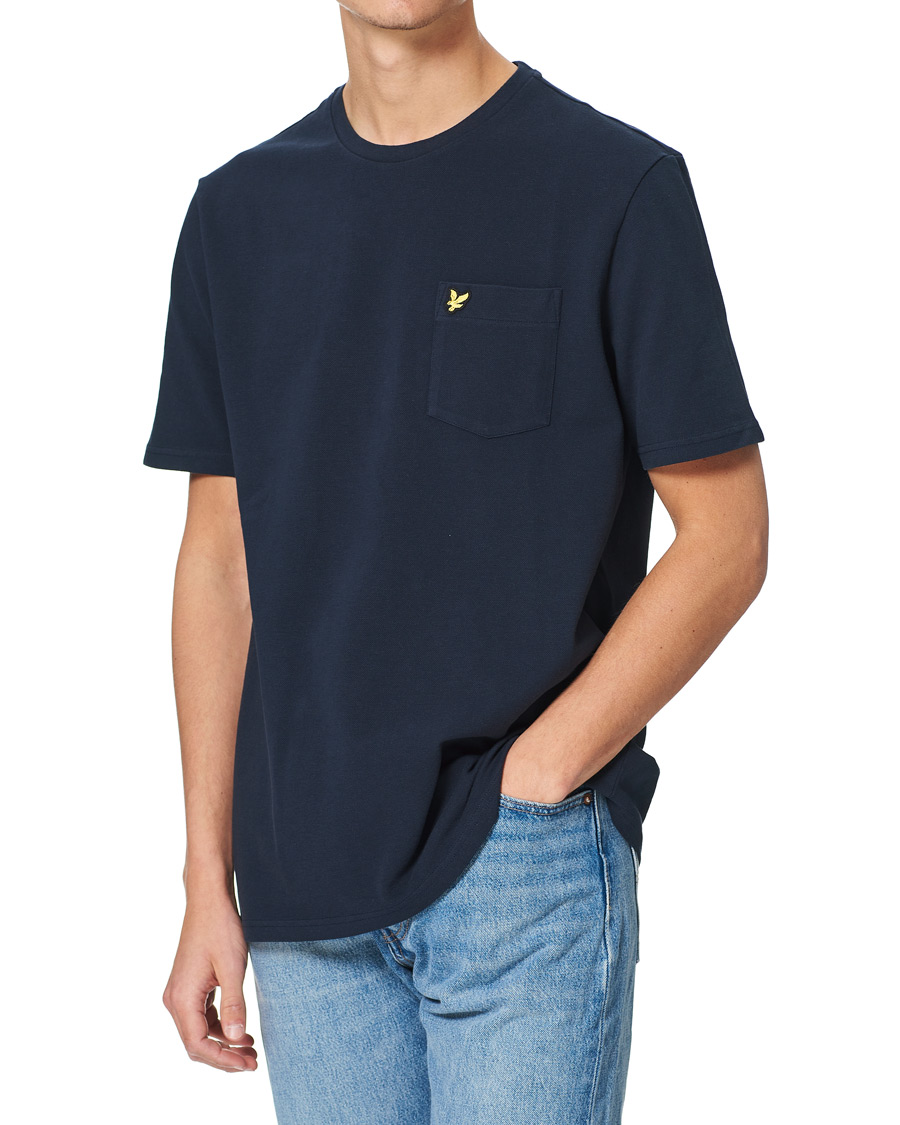 Herre | T-Shirts | Lyle & Scott | Sandwash Pique T-shirt Dark Navy