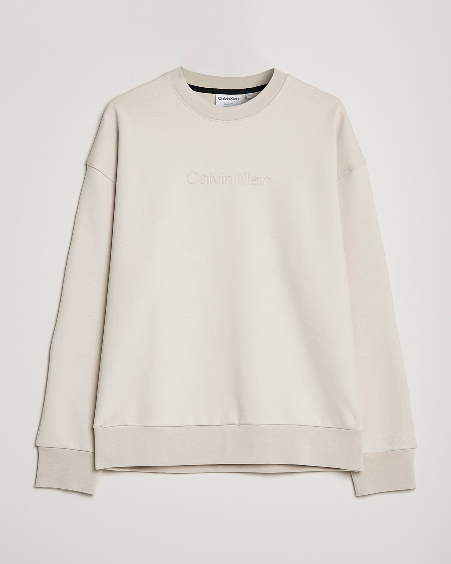 Herre | Gensere | Calvin Klein | Debossed Logo Crew Neck Sweatshirt Stony Beige