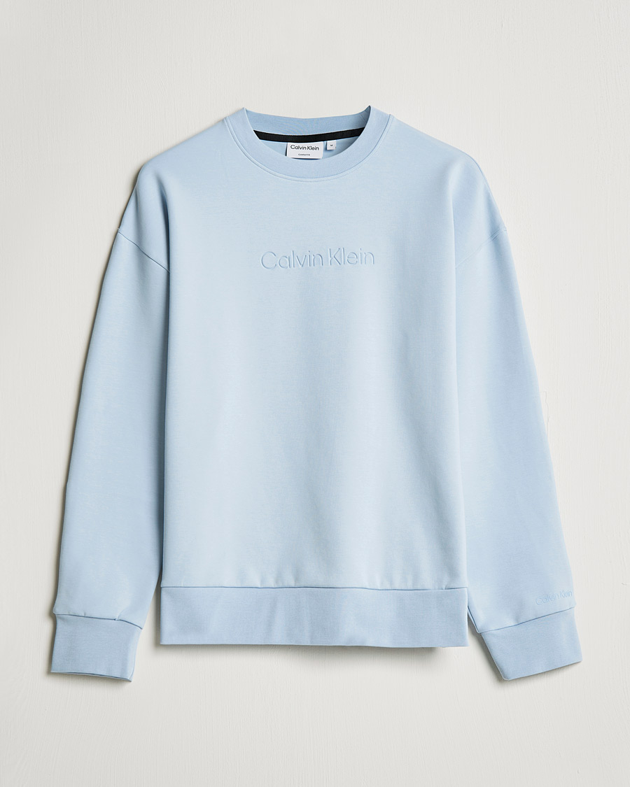 Herre | Gensere | Calvin Klein | Debossed Logo Crew Neck Sweatshirt Bayshore Blue