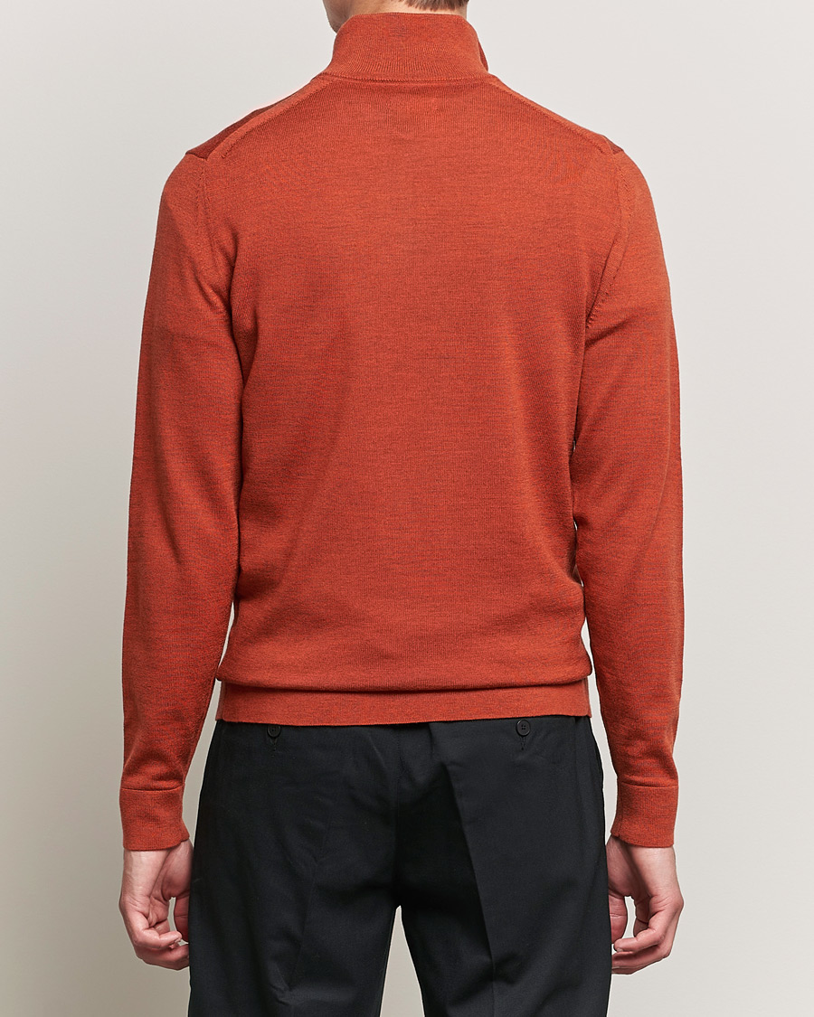 Herre | Gensere | Calvin Klein | Superior Wool Knitted Half Zip Gingerbread Brown