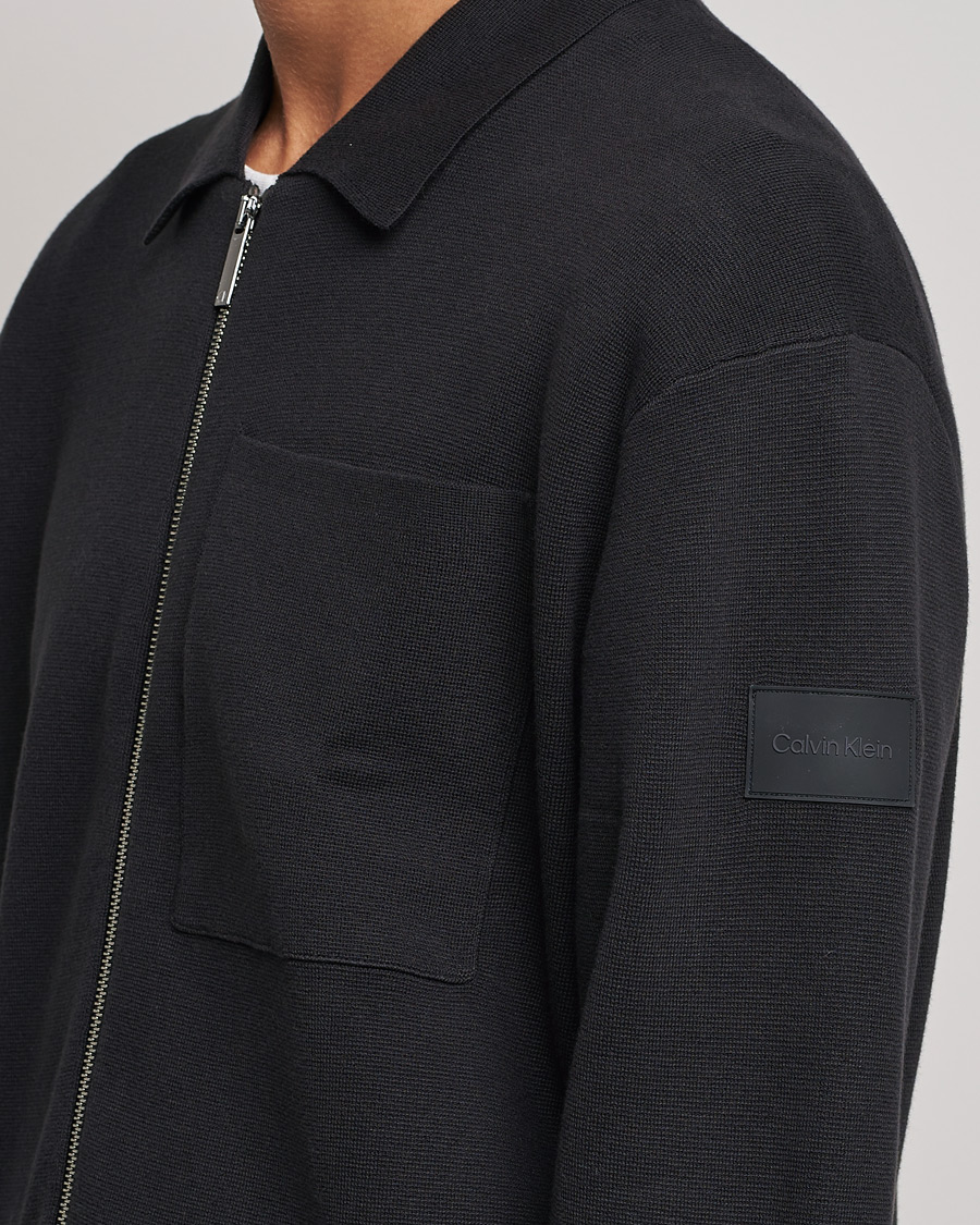 Herre | Gensere | Calvin Klein | Milano Knitted Full Zip Sweater Black