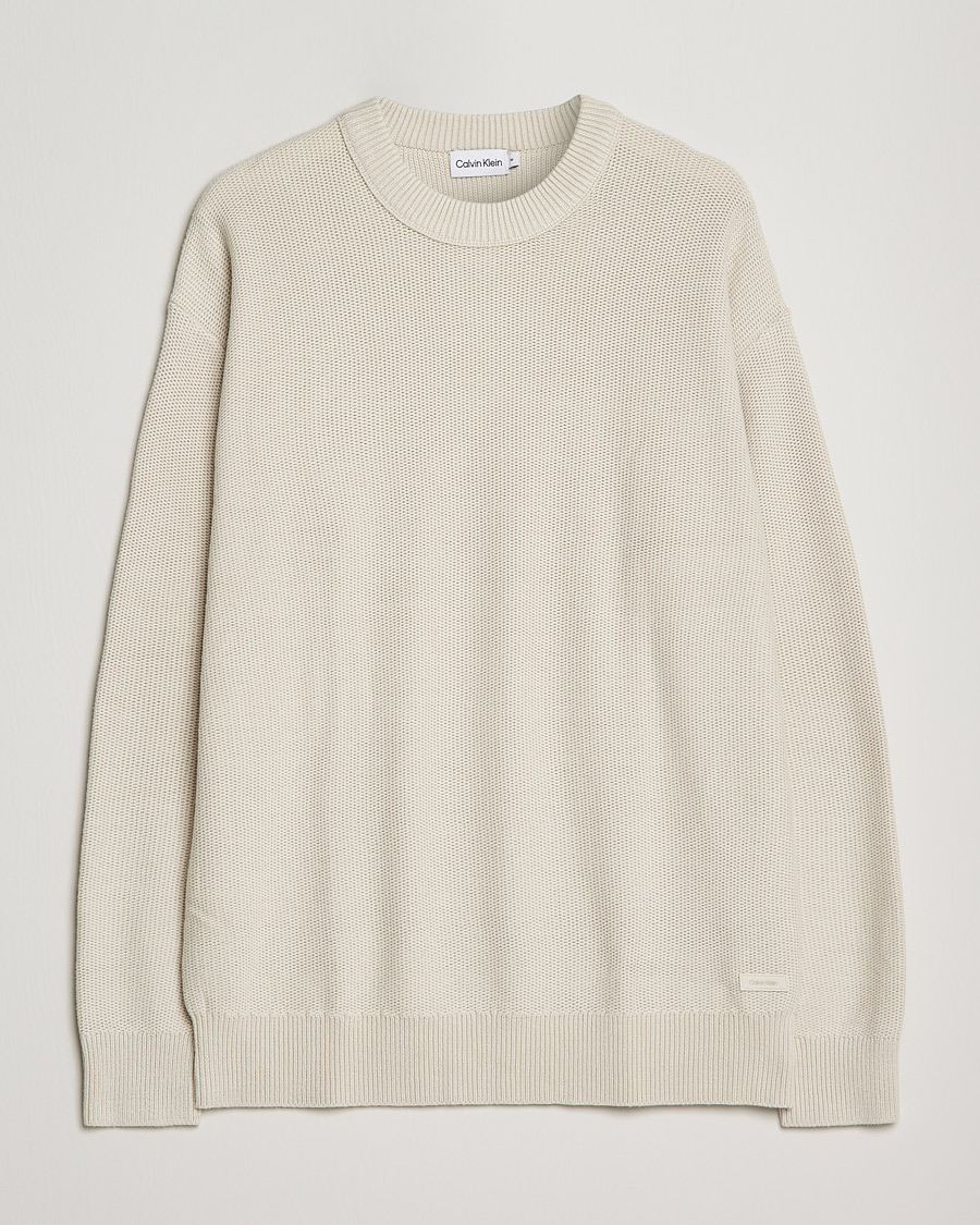 Herre | Gensere | Calvin Klein | Texture Knitted Sweater Stony Beige