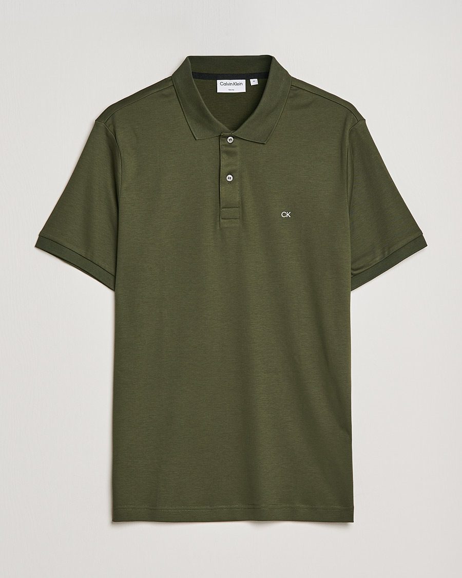 Herre | Pikéer | Calvin Klein | Slim Fit Smooth Cotton Polo Dark Olive