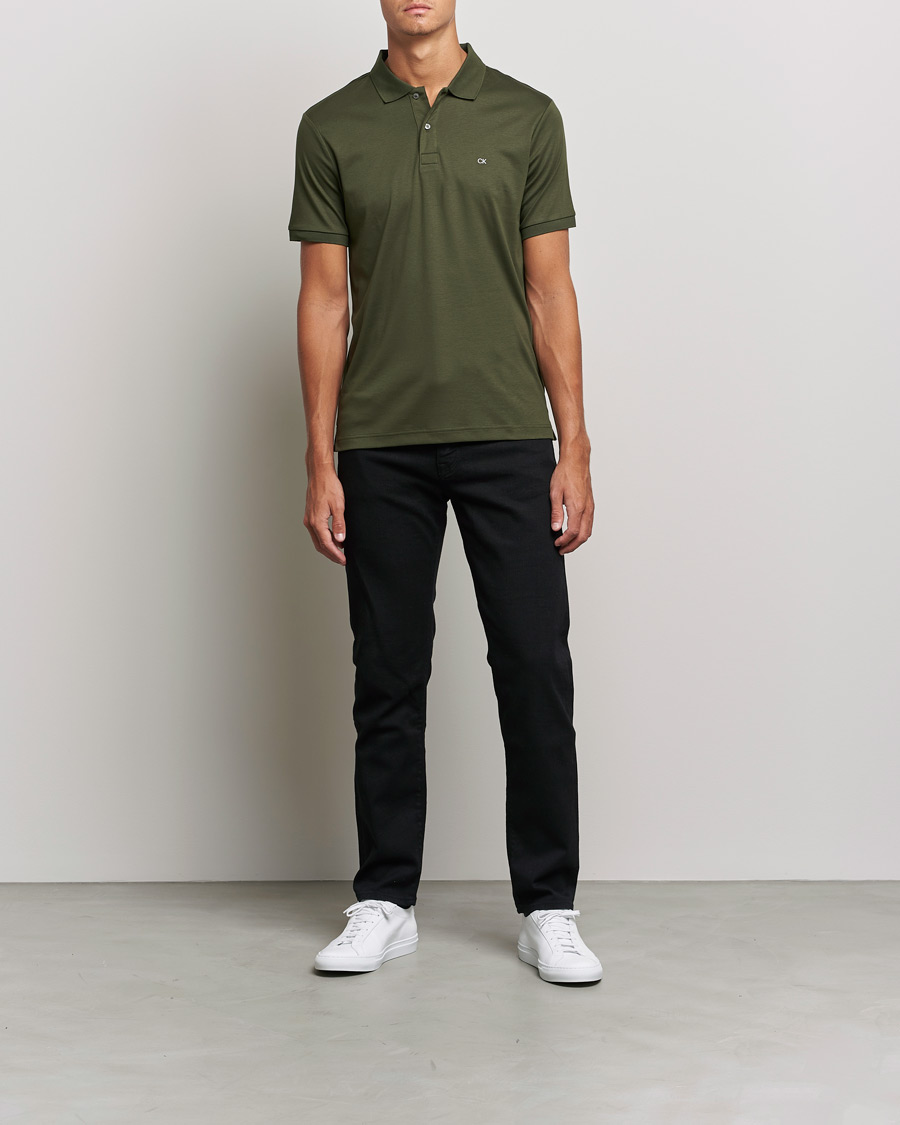 Herre | Pikéer | Calvin Klein | Slim Fit Smooth Cotton Polo Dark Olive