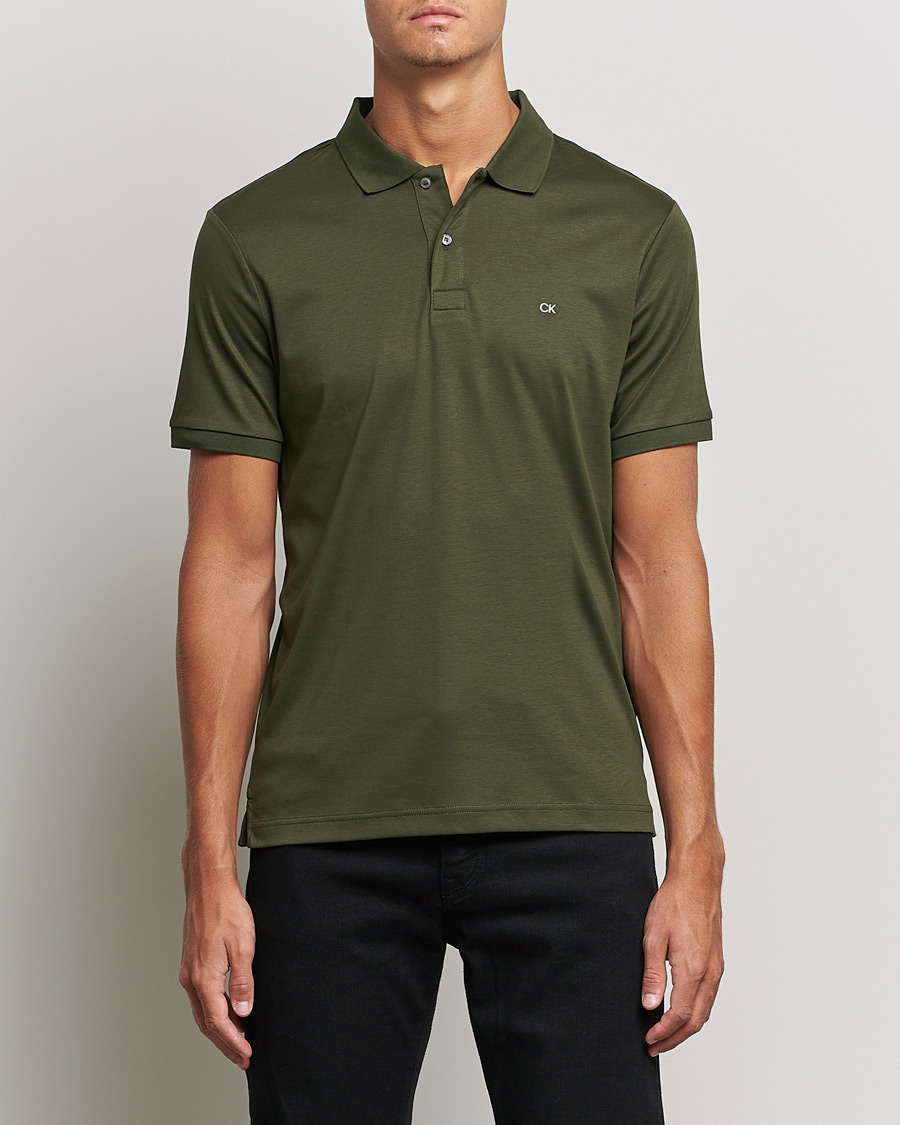 Herre | Pikéer | Calvin Klein | Slim Fit Smooth Cotton Polo Dark Olive