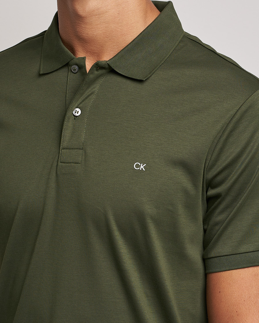 Herre | Pikéer | Calvin Klein | Slim Fit Smooth Cotton Polo Dark Olive